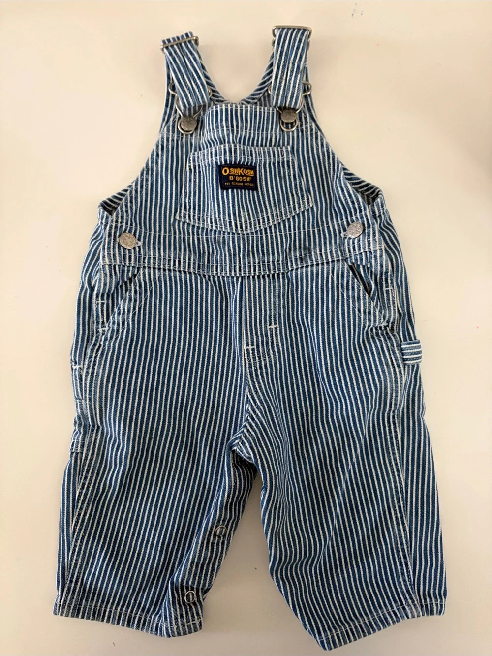 OshKosh B'gosh Blue and White Striped Kids Overalls